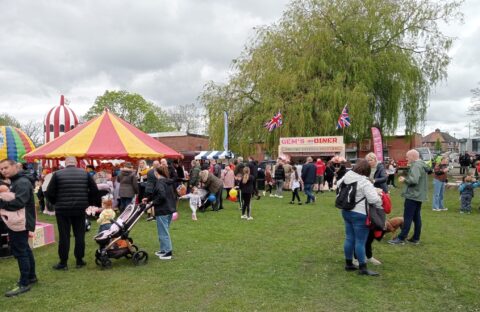View of Fairground attractions.