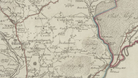 1786 - Culcheth and Croft Map