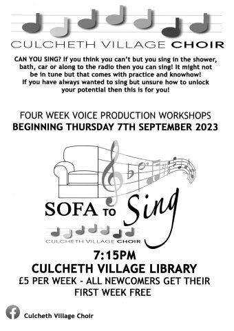 Sofa to Sing. Culcheth Village Choir event.